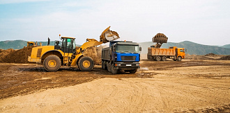 погрузчик самосвал песок